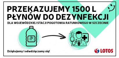 LOTOS przekazuje płyn do dezynfekcji pogotowiu w Szczecinie